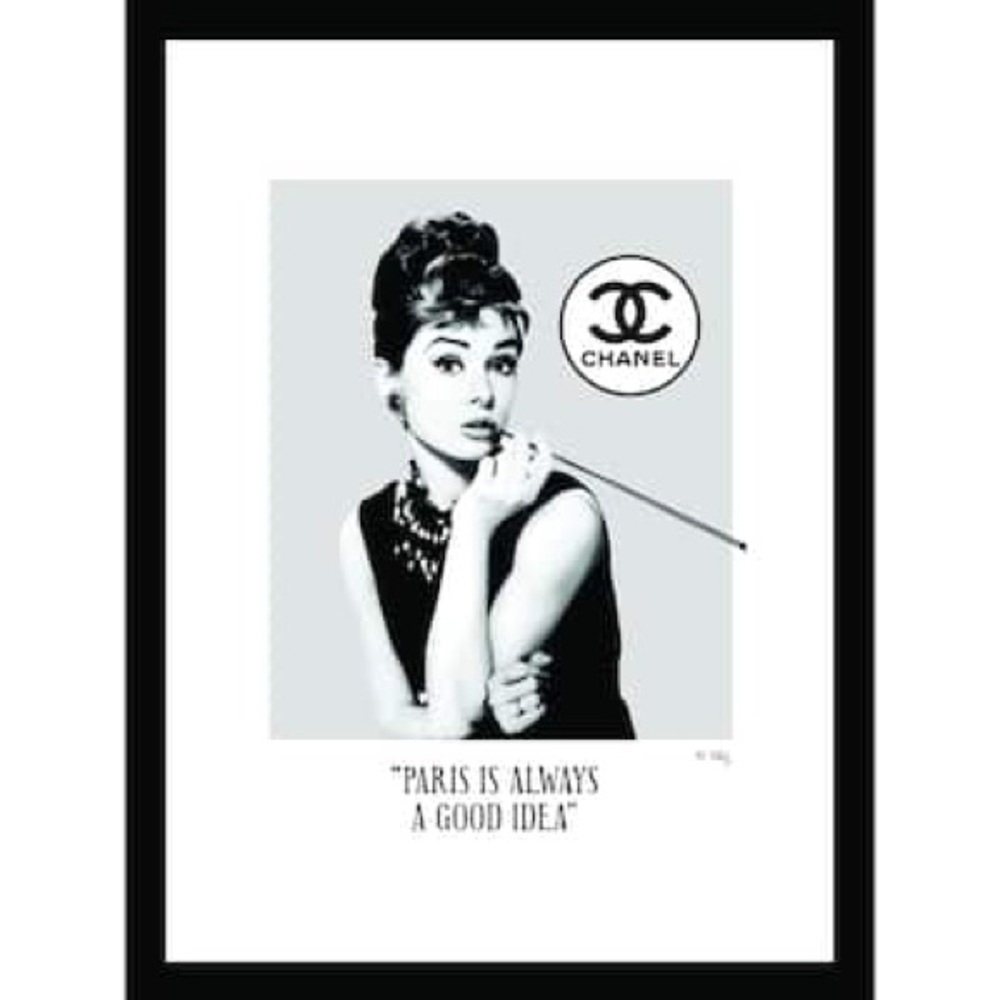 Fairchild Paris Chanel Audrey Hepburn Framed Print Paris Is Always A Good Idea